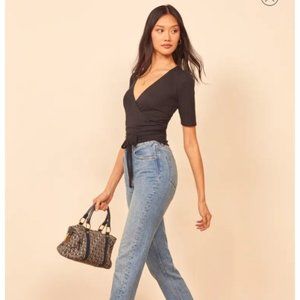 Reformation Rosebud Wrap Top